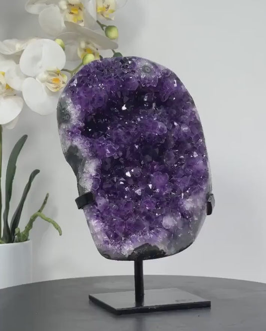 Top Quality Deep Purple Amethyst Stone Geode - MWS1345, 22.5cx13,5cm - 2.2kg