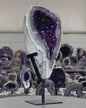 SPECIAL / Deep Purple ARTIGA Uruguay Amethyst Geode on Metal Stand – Stunning Crystal Formation for Shelf Display - MWS2701m 29x12x8cm, 1.8KG