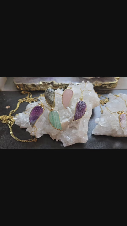 Nye MICCI Design Hexagon Light Ametyst 25x12mm Point Anheng m/ kjede, Gold Electroplated