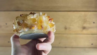 Superflotte Brazilian Citrine ( heated ) Rosett Telysdekorasjoner ca 10cm