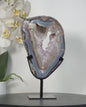 Blue Banded Agate Slice on Stand – Home Decor Display Specimen - MWS2663, 24x13cm w/stand