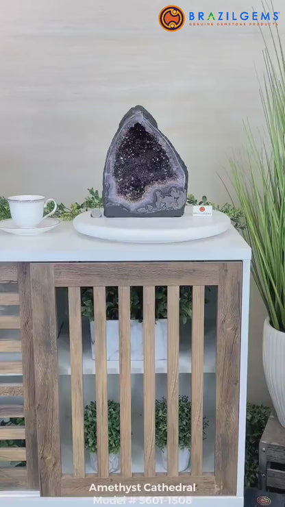 Extra Plus Quality Brazilian Amethyst Cathedral, ca. 6.6kg - 26cm Tall #5601-1508 by Brazil Gems