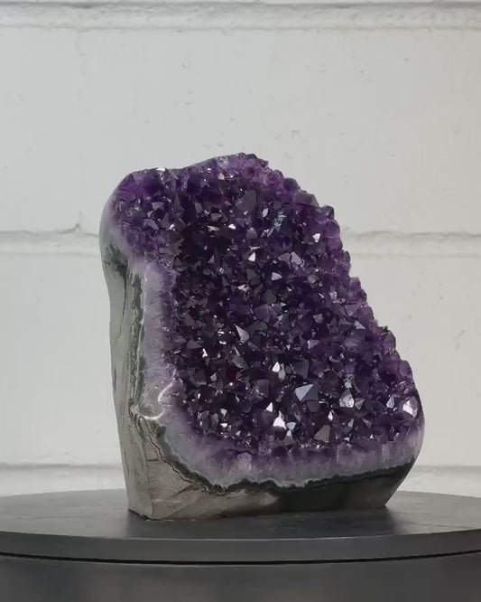 Amethyst Cathedral with Polished Edges– Deep Purple Crystal Geode from Uruguay, Self Standing Amethyst, CBP1205 - 20x18cm