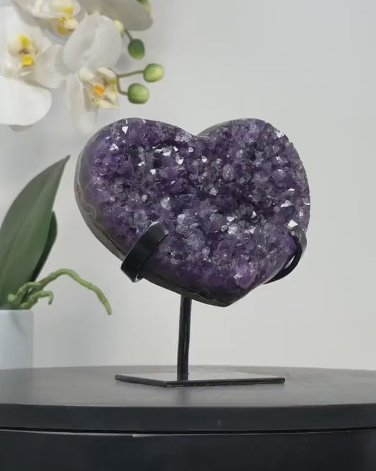 A Grade Natural Amethyst Stone heart, Unique Piece, HST0258, 950gram - 12.5cm