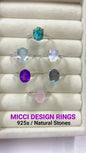 KAMPANJE MICCI DESIGN 925s Silver Rings (18k Gold or Silver Design) med natural stones