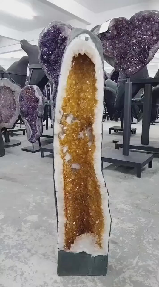 SOMMER KAMPANJE CITRINE ( Heated ) GEODE - 40% OFF + Fri Frakt - 108cm - 45Kg