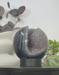Premium Natural Uruguay Banded Agate & Quartz Druzy Sphere Geode - SPH0168, 15.8cm