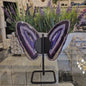Unique XL Purple  Agate Brazilian Butterfly w/Stand, 17.5cm x 13cm