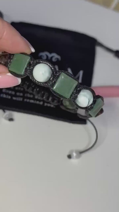 New 2026 Design / Trendy og Exclusivt Shambhala Armbånd, (Green Aventurine & Calcite, Seraphinite, Smoke Quartz, Clear Quartz )