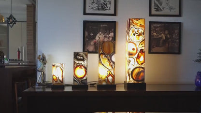 Natural & Exclusive Agate Floor Lamp Handmade in Brazil - XLarge, Compact, Elegant, 80x20cm
