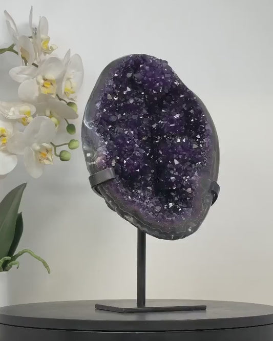 Top Quality Deep Purple Natural Uruguay Amethyst Geode - MWS2378, 28.5x16cm - 3.4KG