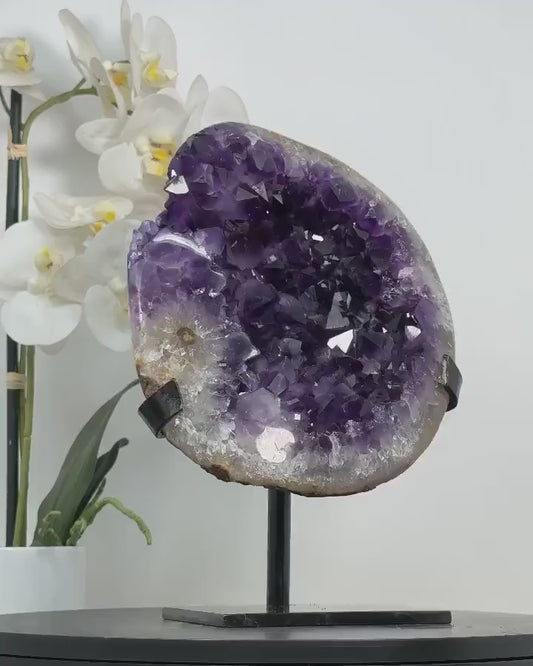 A Grade Amethyst Crystal Cluster with Large Deep Purple Crystals - MWS2032, 25x18cm - 3.5kg