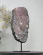 Large Pink Ametyst Quartz & Agata Stone Slice, Decorative Portal, Custom Metal Stand, MWS2328 - 32x15cm