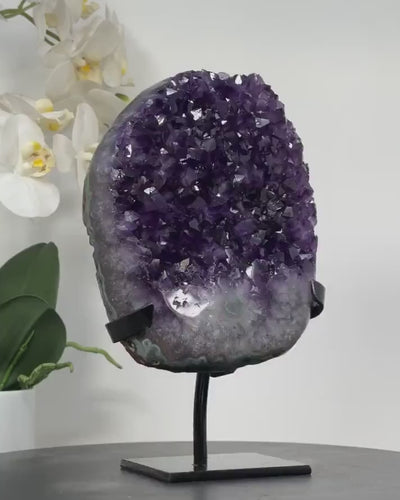 Natural Uruguayan Amethyst Cluster with Deep Purple Crystals - MWS1328, 1.78kg - 24x14
