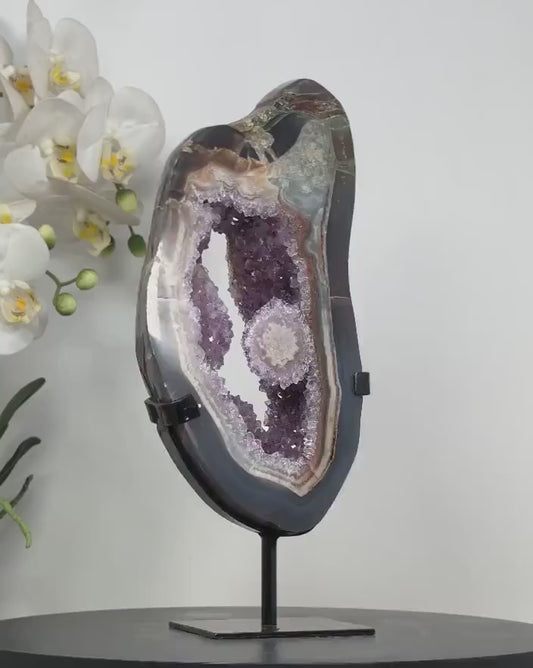 NEW DESIGN / Uruguay Amethyst, Agate & Jasper Stone Portal - MWS2115, 2kg - 29.5x12.5cm