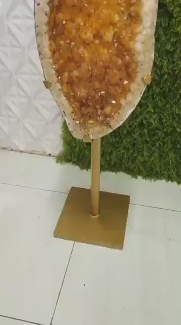 BIG Exclusiv Brazilian Citrine ( Heated ) Geode Cluster m/stativ - 54kg