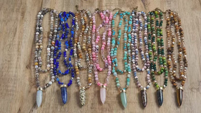 Nye 2025 Bohemian Style Tiger Eye & Decor Single , 2 rader Kjede m/Point Anheng