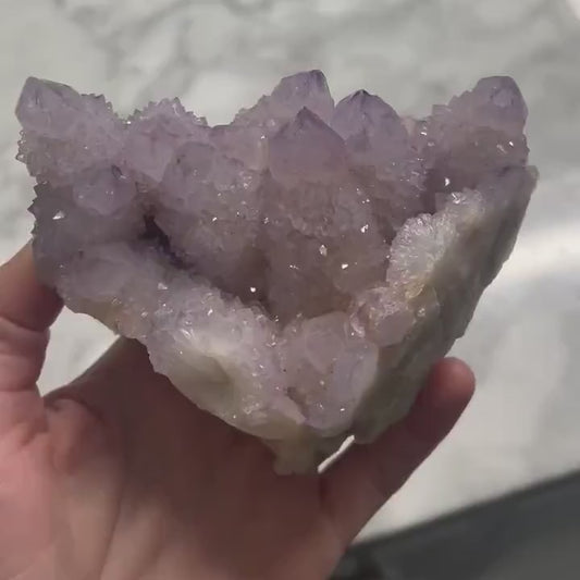 KAMPANJE / Supervakkert South Africa Ametyst Spirit Quartz Cluster, ca. 700 gram - 12 x 12 cm