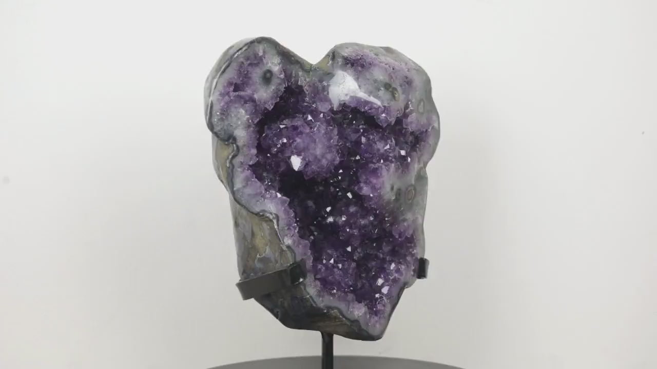 World Class Amethyst Geode with Stalactite Flower Formation | Stand Included | AWS0358, 36x29cm - 9.8kg