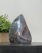 Blue Uruguay Agate &amp; Quartz Stone Flame Carving, 13.5 x 11cm - FST0164