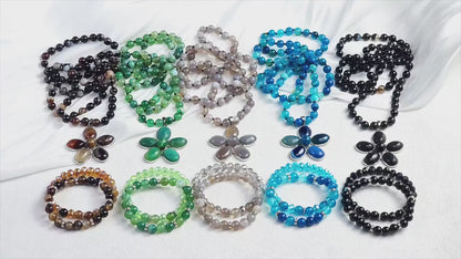 Nye Natural Stone Kjede + Armbånd fra MICCI DESIGN, Brown AGATE Stone + Decor