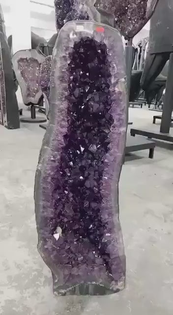SOMMER KAMPANJE HIGH QUALTY BRAZILIAN AMETYST GEODE - 40% OFF + Fri Frakt, 46kg - 76x25cm