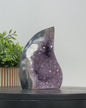 MÅNEDENS UTVALGTE / Natural Uruguay Amethyst & Agate Flame Geode, ca. 700gram, 14x10cm - FST0163