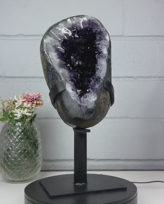 Deep Purple Large Amethyst Geode with Large & Shinny Crystals - AWS0800, 52x23 - 22kg