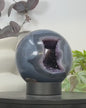 XXL Amethyst & Blue Banded Agate Sphere Geode - SPH0193, 15.8cm