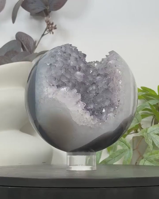 Huge Uruguay Quartz & Agate Sphere Geode - SPH0192, 15.8cm