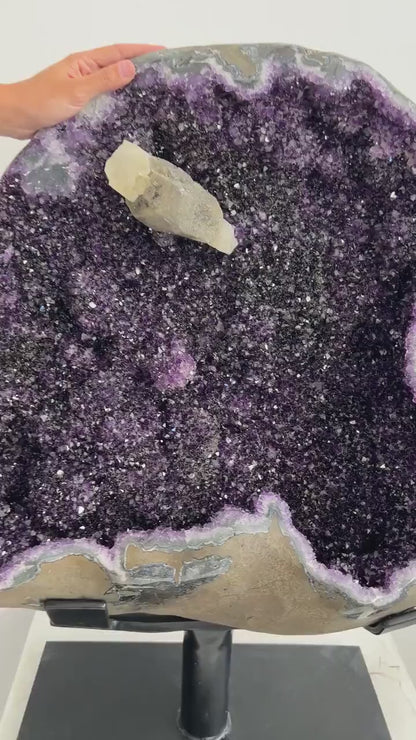 Magnificent Massive Natural Uruguay Amethyst Geode with Unique Calcite Specimen - AWS1453, 80x73x30cm