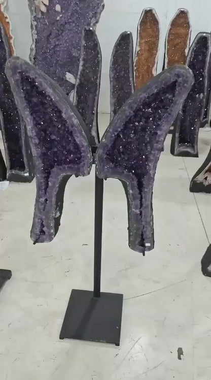 Eksklusiv Brazilian Ametyst Butterfly Angel Wings 59x25x13cm - 51kg. AAA+ Kvalitet.