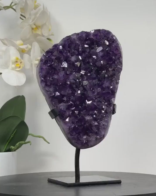 Uruguayan Amethyst Cluster, A Grade Deep Purple Crystals - MWS1330, 2.1KG - 24.5x14cm