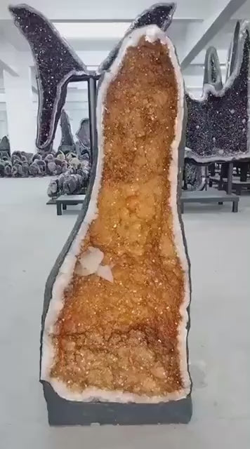 KAMPANJE CITRINE ( Heated ) GEODE - Inntil 40% OFF + Fri Frakt - 86x36x25cm - 48Kg mined in Brazil
