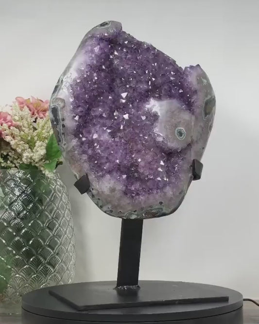 Large Natural Uruguay Amethyst Cluster, Ready to Display Specimen - AWS1439, 40x25cm - 11.5KG