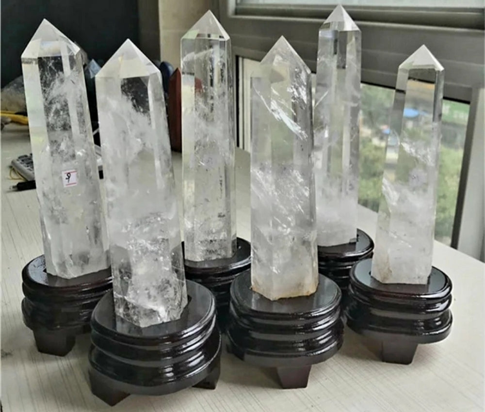 Rawcut Clear Quartz Towers w/base - High Quality, ca. 20 - 25cm 1kg - 1.5kg