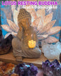 HØSTENS HOME DECOR PAKKE - SUPERDEAL / BUDDHA STATUE 30x17cm w/Lotus Flower Light + Welcome Gift + Extra Lotus Diffuserpakke m/ 6 Pack Oljer