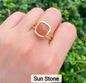 Nye MICCI Design Natural SUNSTONE Ring, 18K Goldplated, one size - justerbar