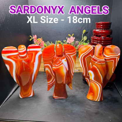 Vakker og stor XL SARDONYX Engel, ca 18 - 20cm