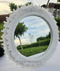 Eksklusive, håndlagede natural round Selenite Veggspeil, 45cm