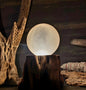 Selenitt Lampe i kuledesign, oppladbar USB Large ca. 11cm m/Remote Control