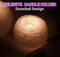 Selenitt Telys dekorasjon , Snowball Design - 10x10cm, 1200gram, Large