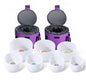 Crystal Singing Bowls Set 432Hz 6"-12" - Chakra Quartz Sound Bowls - Including Mallets, Carrying Bags, 7 x Frosted White Quartz Bowls