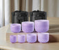 Crystal Singing Bowls Set 432Hz 6"-12" - Chakra Quartz Sound Bowls - Including Mallets & Carrying Bags, 7 x Frosted Purple Quartz Bowls