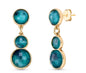 New 2025 Brazil Gem 3 stone Emerald Dangle Øredobber, 18K/Gold Electroplated