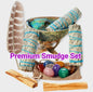 2025 White Sage Premium Smudge Kit + Feather, 3 Sage Bundles, 2 Palo Santo Sticks, Abalone Shell + Stand, 8 Chakra Healing Stones / Crystals For Smudging