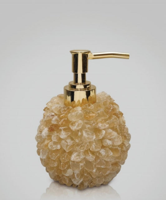 HÅndlaget SÅpedispenser i Gul - Citrine Quartz, ca 13x10cm
