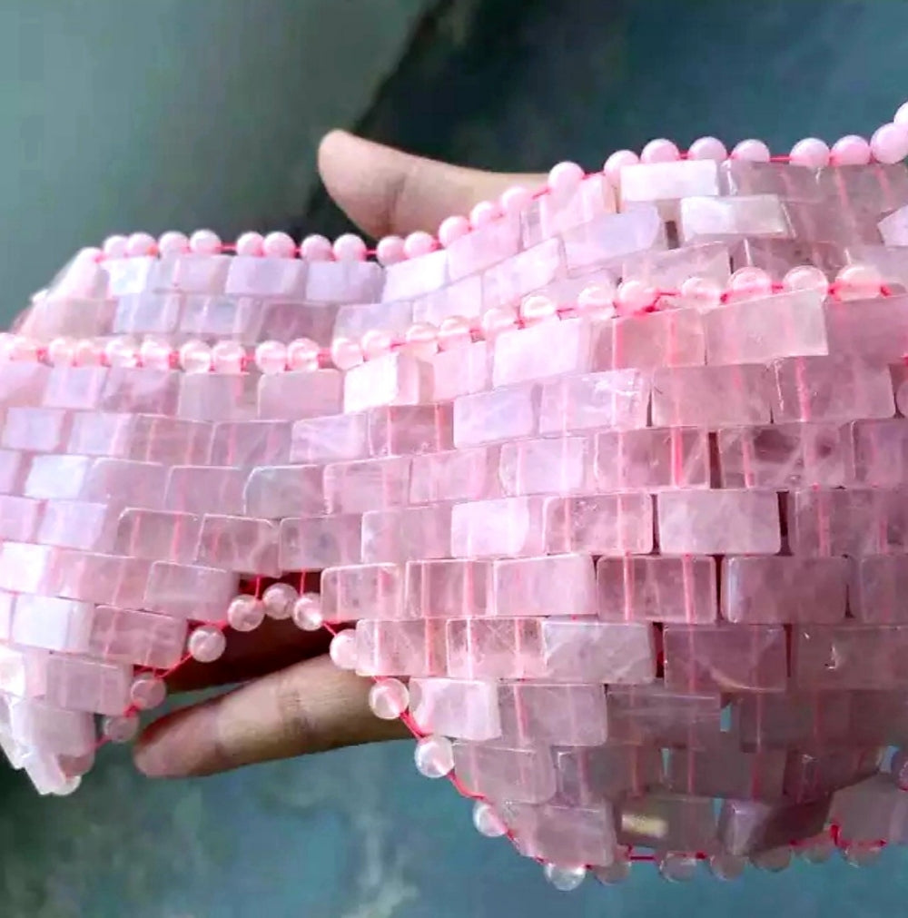 Premium Håndlaget Rose Quartz Eye Mask / Øyemaske