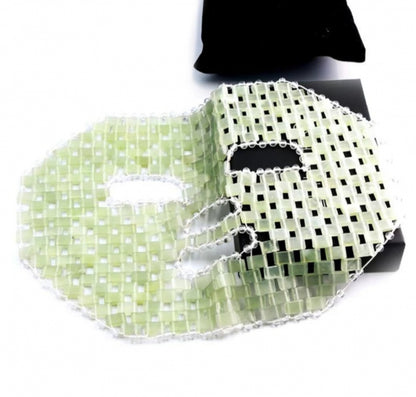Premium A - Grade Heldekkende håndlaget Asiatisk Grønn Jade Face Mask / Ansiktmaske