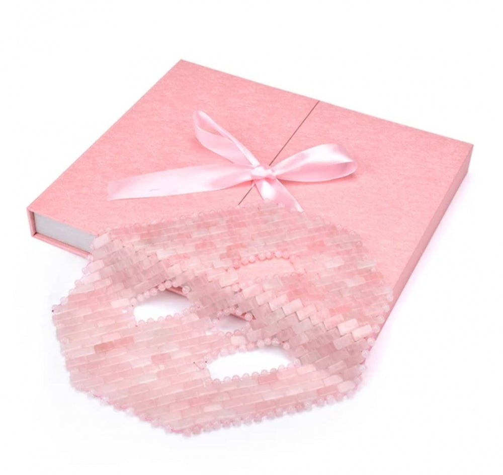Premium A - Grade Heldekkende håndlaget Rose Quartz Face Mask / Ansiktmaske